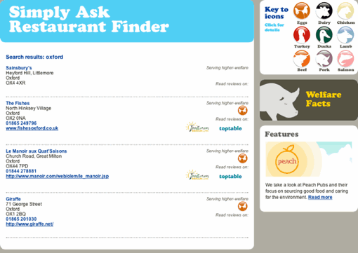 Simply Ask Restaurant Finder